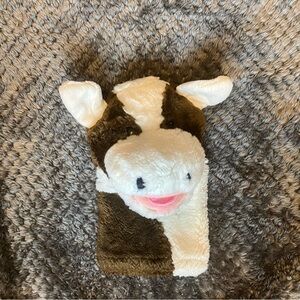 VTG 1988 Dakin Plush Hand Puppet Brown & White Cow